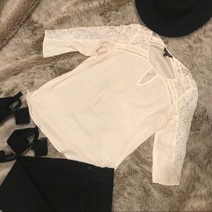 Express White Lace Blouse